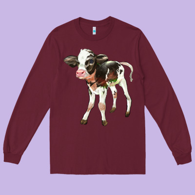 Holstein Calf Long Sleeve Tee Designed By Lillyallendesigns