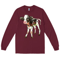 Burgundy Holstein Calf Long Sleeve Tee - LillyAllenDesigns