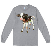 Heather Grey Holstein Calf Long Sleeve Tee - LillyAllenDesigns