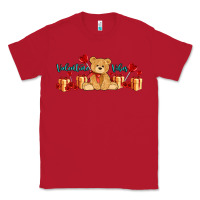 Red valentines vibes with gifts and bear Classic Tee - AdoDesignShop