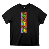 Black St. Patrick's Day Western Shamrock Leopard Rainbow Heavy Core Tee - Artiststas