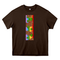 Chocolate Brown St. Patrick's Day Western Shamrock Leopard Rainbow Heavy Core Tee - Artiststas