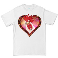 White valentine's day rooster with leopard heart Premium Tee - RanaPortraitStore