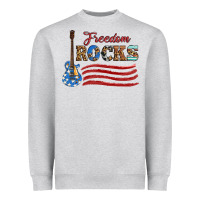 Heather Grey freedom rocks with guitar Heavyweight Sweatshirt - Artiststas