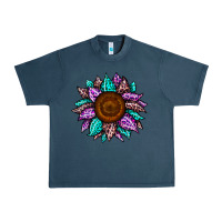 Midnight Navy sunflower leopard color Urban Heavy Tee - JahusDesignShop
