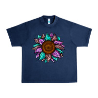 Navy sunflower leopard color Urban Heavy Tee - JahusDesignShop