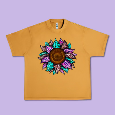 Sunflower Leopard Color Urban Heavy Tee Designed By Jahusdesignshop