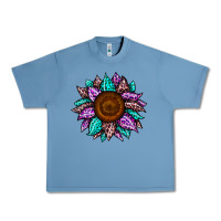 Pebble Blue sunflower leopard color Urban Heavy Tee - JahusDesignShop