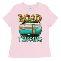 Bubblegum Pink road tripping Ladies Tee - texasbilliewilder