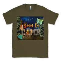 Army Green born to camp Classic Tee - NancyCooperArtShop