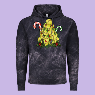 Lightning Softball Christmas Tree Vintage Hoodie Designed By Ranaportraitstore