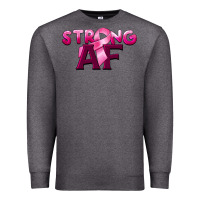 Charcoal Heather strong af breast cancer Premium Sweatshirt - BarkalooDesign