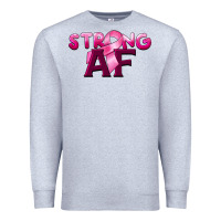 Heather Grey strong af breast cancer Premium Sweatshirt - BarkalooDesign