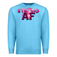 Ocean Blue strong af breast cancer Premium Sweatshirt - BarkalooDesign