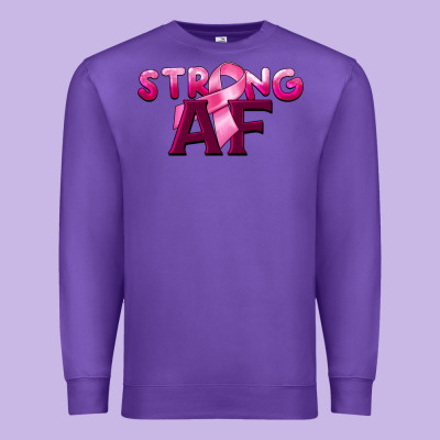 Strong Af Breast Cancer Premium Sweatshirt Designed By Barkaloodesign