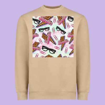 Teacher Thunderbolt And Glasses Heavyweight Sweatshirt Designed By Bundleandbundleshop
