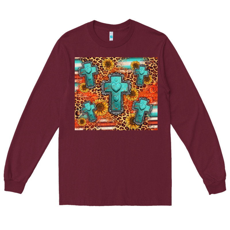 Turquoise Cross Pattern Long Sleeve Tee by Jasminsmagicworld | Teevron