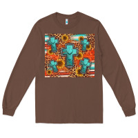 Chestnut turquoise cross pattern Long Sleeve Tee - Jasminsmagicworld