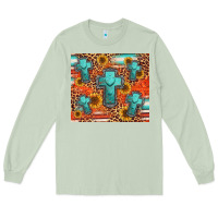Matcha turquoise cross pattern Long Sleeve Tee - Jasminsmagicworld