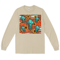 Mushroom turquoise cross pattern Long Sleeve Tee - Jasminsmagicworld