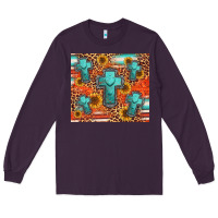 Plum turquoise cross pattern Long Sleeve Tee - Jasminsmagicworld