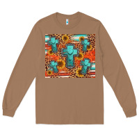 Toasted Coconut turquoise cross pattern Long Sleeve Tee - Jasminsmagicworld