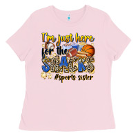 Bubblegum Pink im just here for the snacks sports sister Ladies Tee - Zillion Design Studio