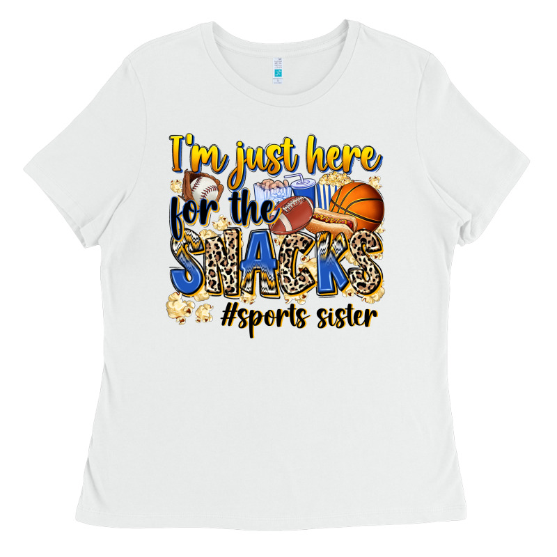 Im Just Here For The Snacks Sports Sister Ladies Tee by Zillion Design Studio | Teevron