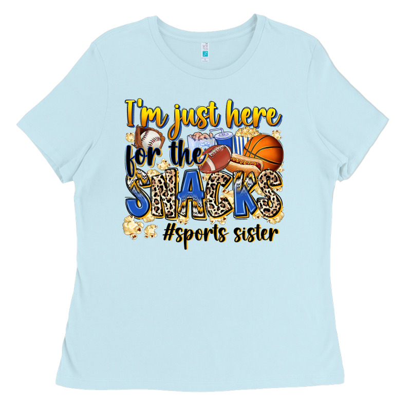 Im Just Here For The Snacks Sports Sister Ladies Tee by Zillion Design Studio | Teevron