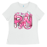 White breast cancer rn registered nurse Ladies Tee - JahusDesignShop