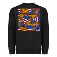 Black america western boots and sunflower seamless pattern Heavyweight Sweatshirt - BundleAndBundleShop