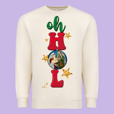 Oh Holy Night Premium Sweatshirt Designed By Barkaloodesign