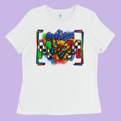Autism Mom Checkered Flag Ladies Tee Designed By Zillion Design Studio