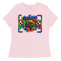 Bubblegum Pink autism mom checkered flag Ladies Tee - Zillion Design Studio