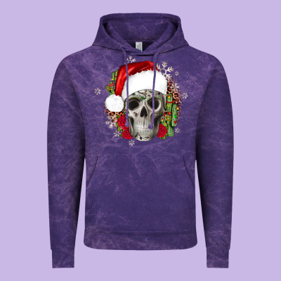 Skull Christmas Cactus Vintage Hoodie Designed By Jahusdesignshop