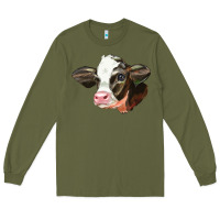 Army Green holstein calf face Long Sleeve Tee - LillyAllenDesigns
