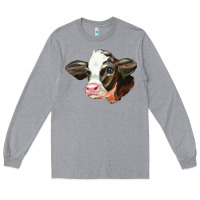 Heather Grey holstein calf face Long Sleeve Tee - LillyAllenDesigns