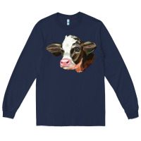 Navy holstein calf face Long Sleeve Tee - LillyAllenDesigns