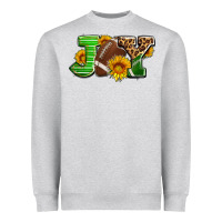 Heather Grey joy with football ball and sunflower ado Heavyweight Sweatshirt - AdoDesignShop