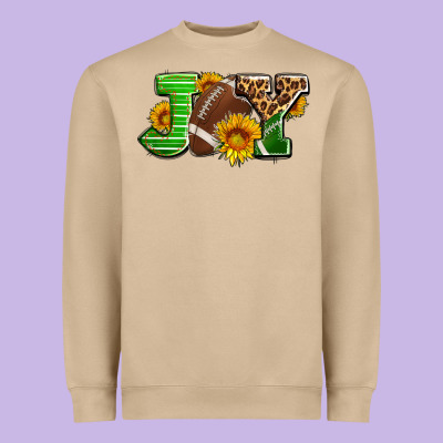 Joy With Football Ball And Sunflower Ado Heavyweight Sweatshirt Designed By Adodesignshop