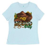 Baby Blue rodeo baby western Ladies Tee - texasbilliewilder