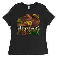 Black rodeo baby western Ladies Tee - texasbilliewilder