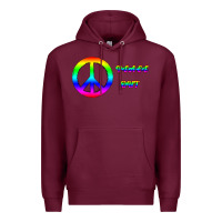 Burgundy Peace Out Premium Hoodie - Bettercallsaul