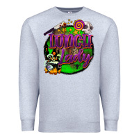 Heather Grey halloween lunch lady Premium Sweatshirt - BarkalooDesign
