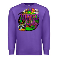 Purple halloween lunch lady Premium Sweatshirt - BarkalooDesign