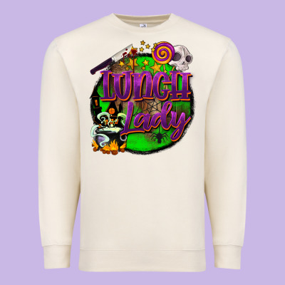 Halloween Lunch Lady Premium Sweatshirt Designed By Barkaloodesign