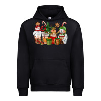Black christmas polar bear reindeer and snowman coffee c Urban Hoodie - CowGirlArtShop