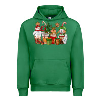 Emerald christmas polar bear reindeer and snowman coffee c Urban Hoodie - CowGirlArtShop