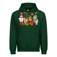 Forest Green christmas polar bear reindeer and snowman coffee c Urban Hoodie - CowGirlArtShop