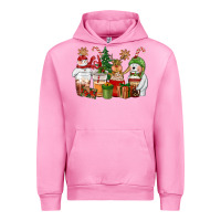 Fuchsia Pink christmas polar bear reindeer and snowman coffee c Urban Hoodie - CowGirlArtShop